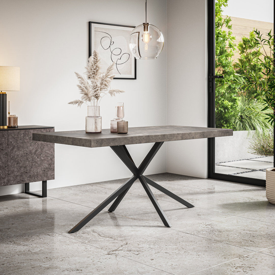 Metro Datilus Dining Table Modern Table w Black Legs Grey