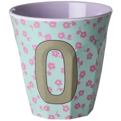 RICE Buchstaben-Becher mit Blumen Medium, O