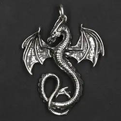 Drachensilber Drache Schmuck Anhänger Sterlingsilber - Silber