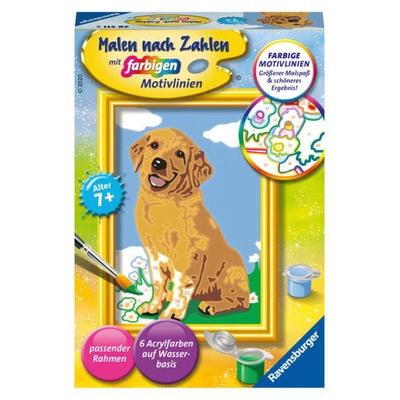 CreArt, Malen nach Zahlen Kinder - Kleiner Golden Retriever