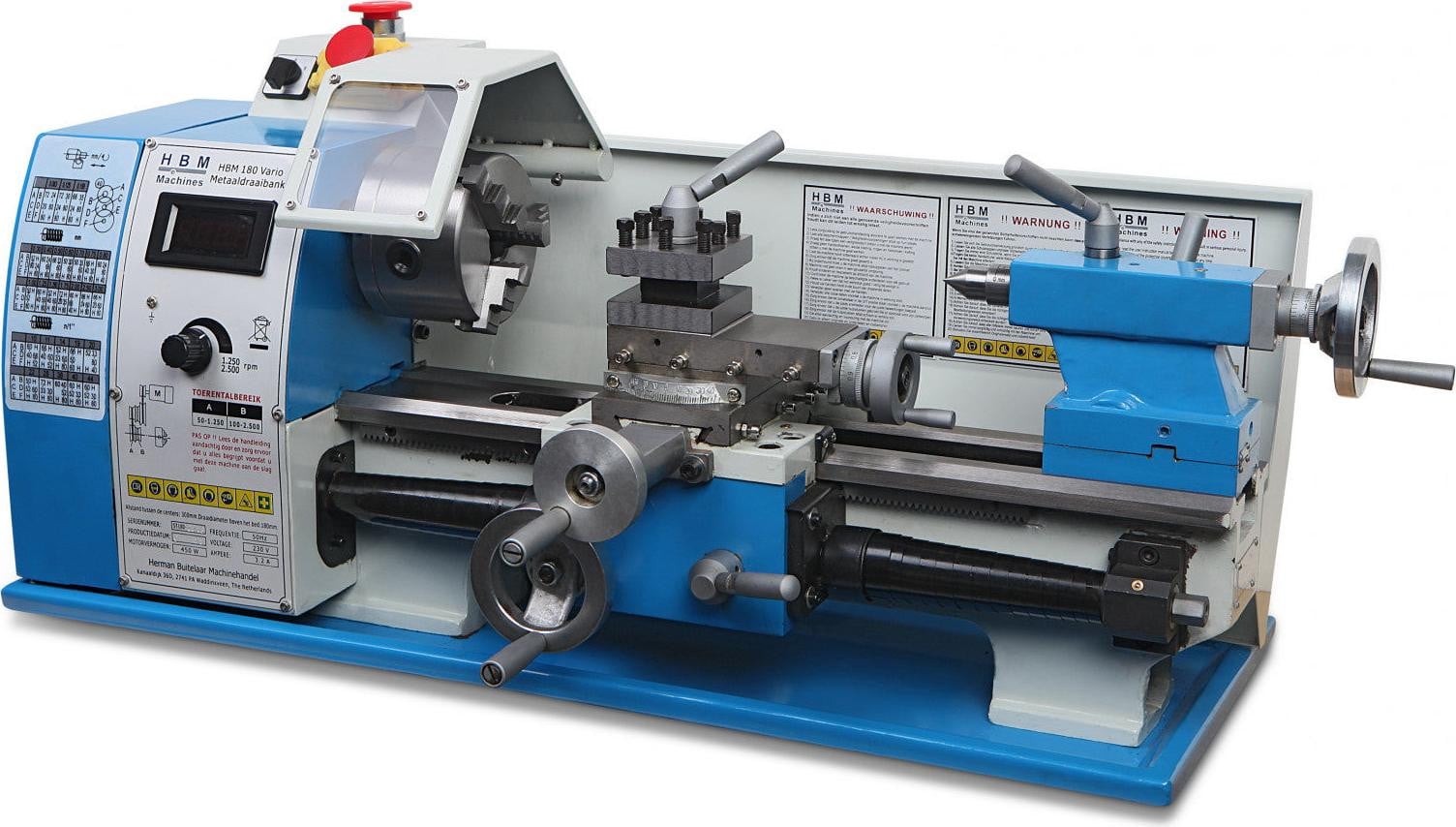 HBM Machines Variabele metalen draaibank 180