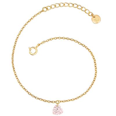 Gliederarmband GLANZSTÜCKE MÜNCHEN "GSM1982", gold (gelbgold, rosa), Armbänder, Damen, Materialmix, Gliederarmband, Motiv Herz