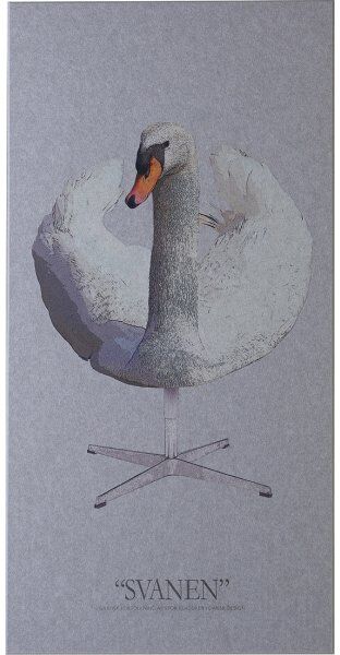FibroTech Akustikbillede Svanen, 9mm, 60x120cm, Lysegrå