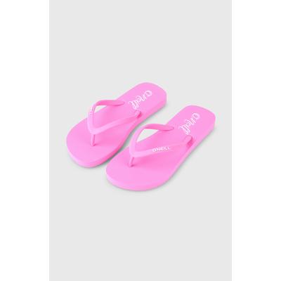Zehentrenner O'NEILL "PROFILE LOGO SANDALS", Mädchen, Gr. 35, pink (electric fuschia), Synthetik, Schuhe Zehentrenner, ohne Verschluss, mit Gummi-Laufsohle, sportlicher Stil