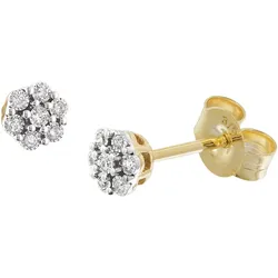 GLIZZ GL8639 Damen-Ohrringe Mit Diamanten Gold 333/8K Blüten Ohrstecker