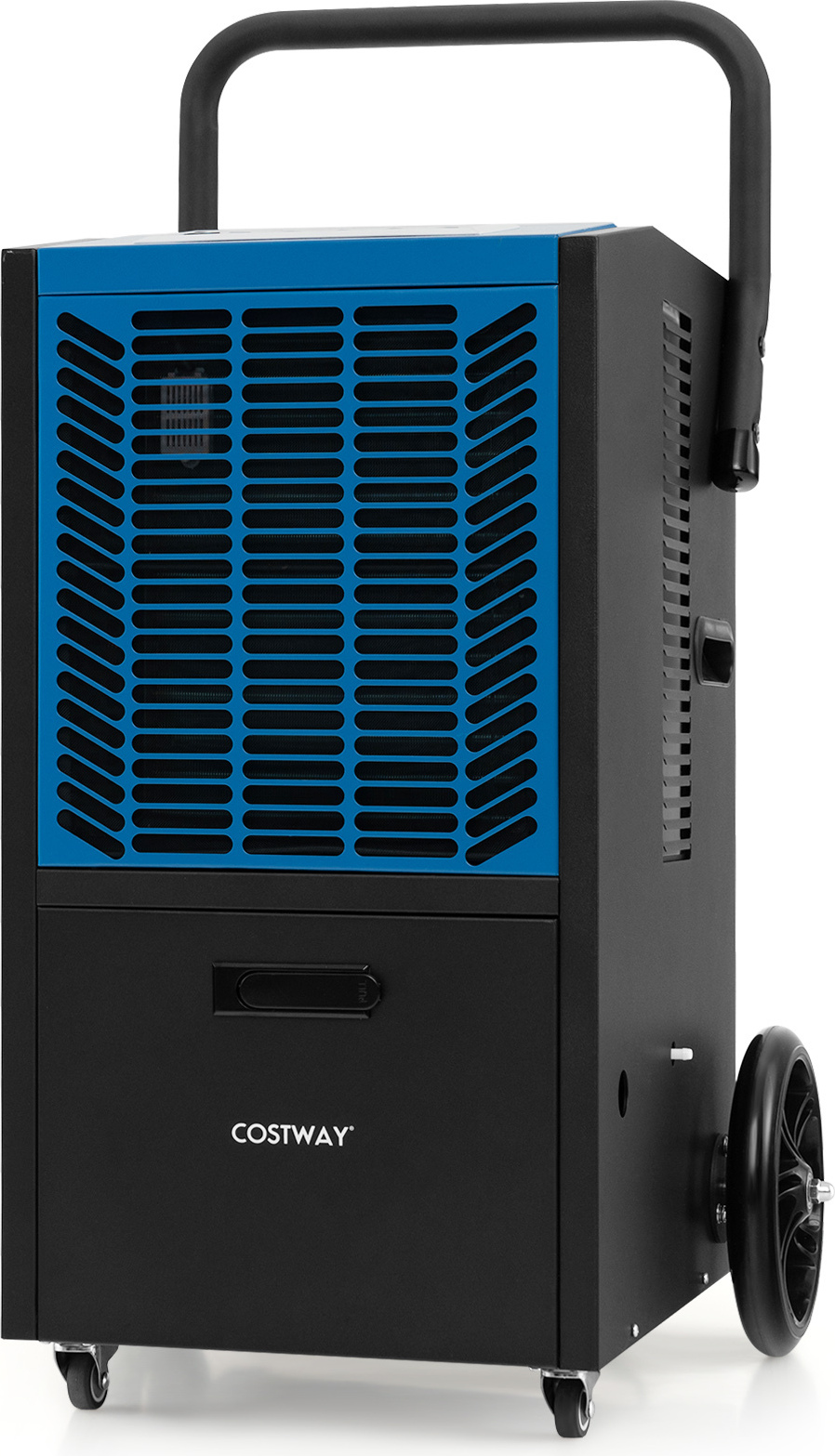 COSTWAY Luftentfeuchter 66L/Tag , Bautrockner mit Pumpe, 24H Timer, Ablaufschlauch & 4 Rädern, Industrie Trocknungsgerät blau