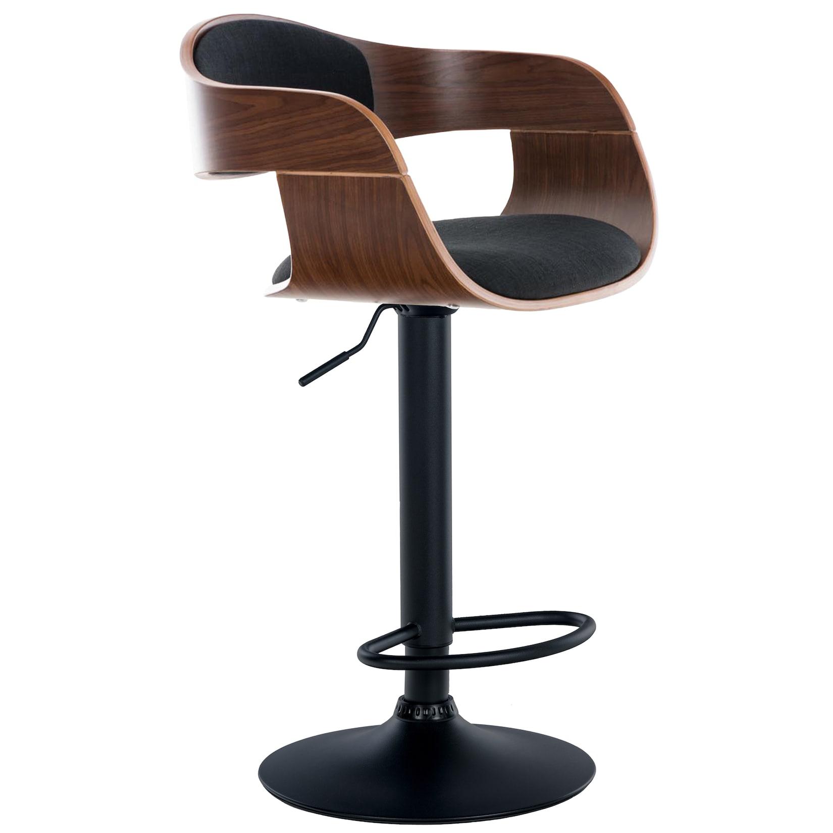 CLP Barhocker Kingston B Stoff Farbe: walnuss/schwarz, Material: Stoff