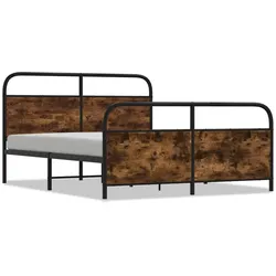 vidaXL Metallbett ohne Matratze Räuchereiche 180x200 cm
