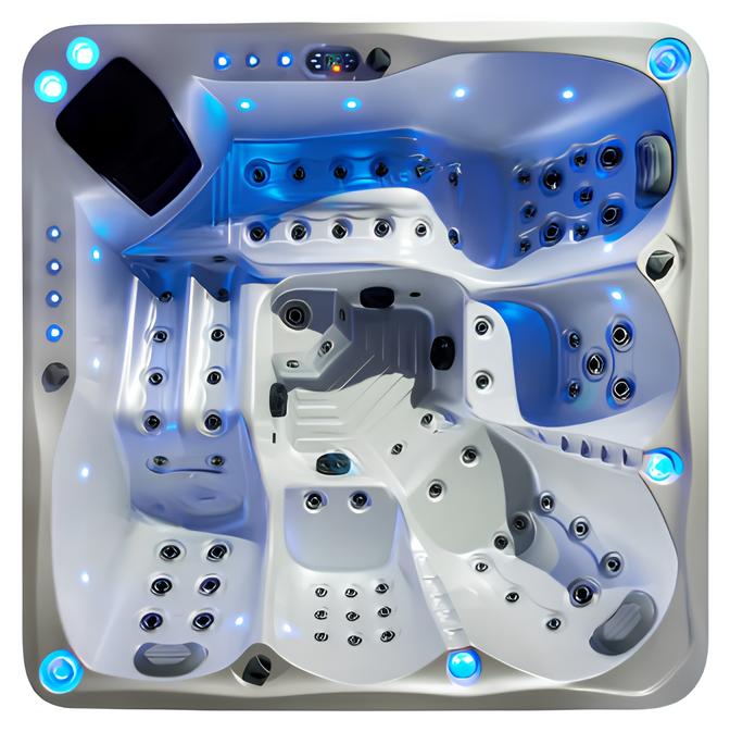 Whirlpool Whirlwanne Relaxpool Außenwhirlpool Hydromassagewanne 210x210 cm