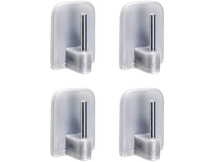 Gardinenstangenhalter GOOD LIFE Emi Gr. 1, silber (nickelfarben, matt), B:1,8cm H:2,4cm, Gardinenstangenhalterungen, Gardinenstangenhalter, Klebehalter, für Vitragen-Stangen