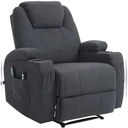 DELUKE Lounger Sessel PORTO - Stoff Dunkelgrau 83x94x105 cm | Loungesessel Wohnzimmer Bequem Lounger Clubsessel Sofa Hotelsessel Eingang