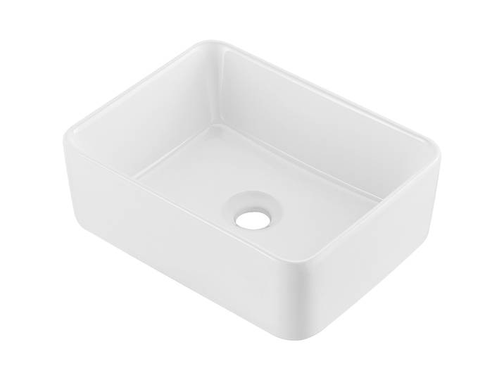 SucceBuy Lavabo vasque rectangulaire en céramique blanche pour salle de bain/WC, à poser sur comptoir