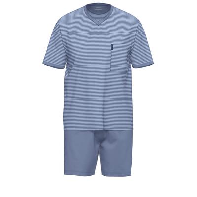 Schlafanzug AMMANN "Schlafanzug kurz Men / Nightwear", Herren, Gr. 56, blau (polo), Obermaterial: 100% Baumwolle CO., Homewear-Sets Schlafanzug