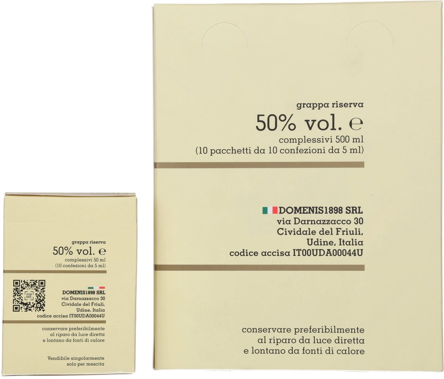 Domenis 1898 STORICA RISERVA Grappa 50% Vol. 10x10x0,005l in Geschenkbox