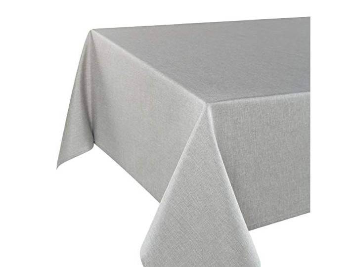 Tischdeckenshop24 Tischdecke WIEN grau Premium, schmutzabweisend, ganzjährig, rechteckig 130x160 cm