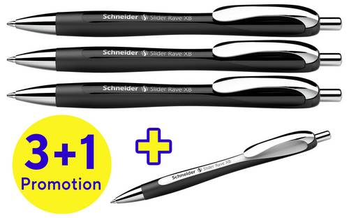 Schneider Schreibgeräte Slider Rave XB 132584 Kugelschreiber 0.7mm Schreibfarbe: Blau 4St.