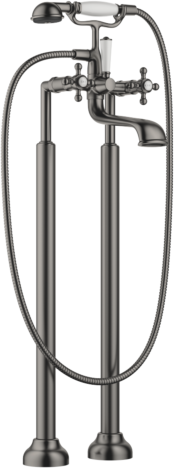 Dornbracht Madison Wannen-Zweiloch-Armatur 25943360-99 freistehende Montage, mit Brausegarnitur, Dark Platinum matt