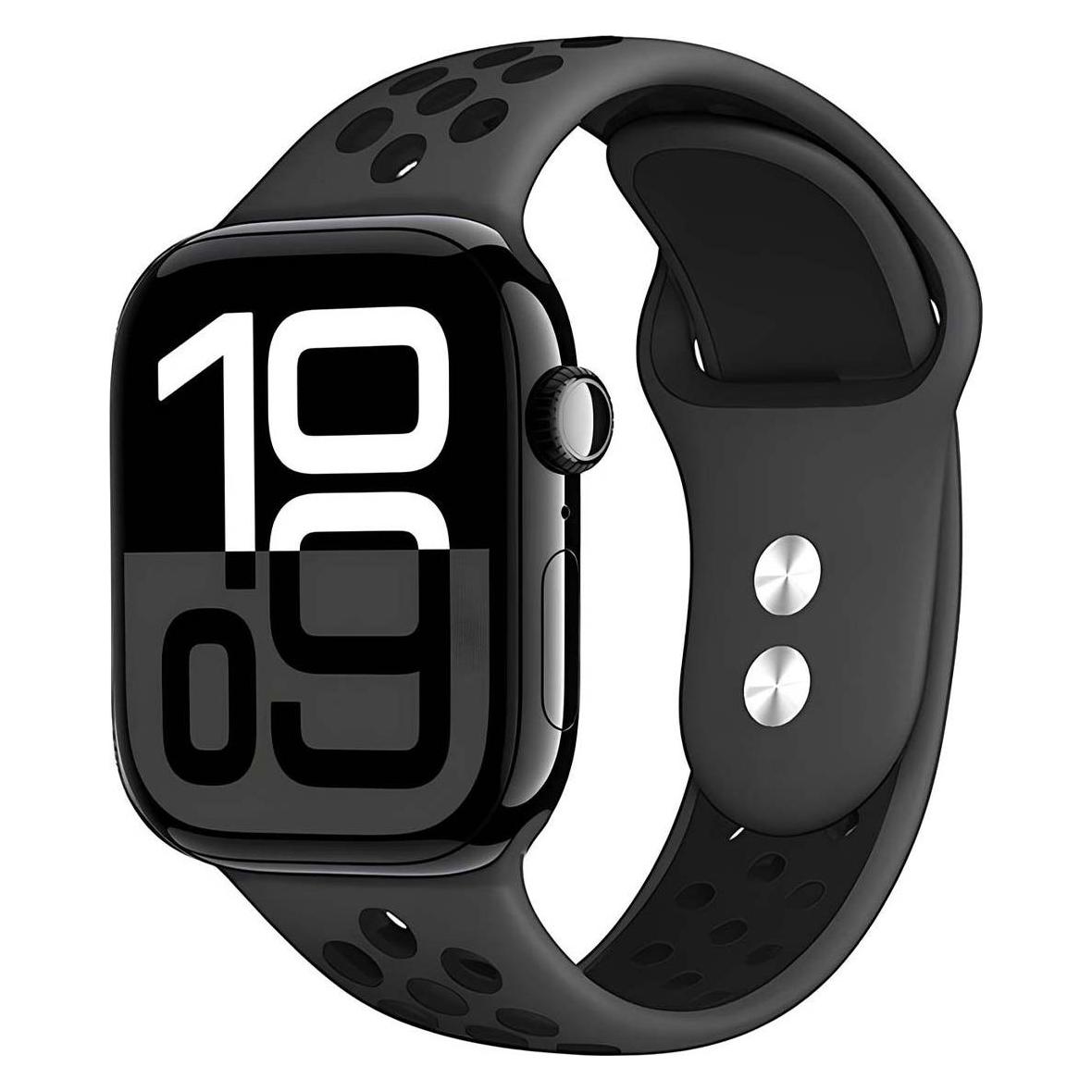 Crong Duo Sportarmband - Uhrenarmband, 38 (20 mm) (CRG-40DSB-BLK)