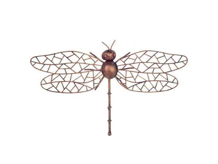 Figure Décorative Libellule Métallique Couleur Bronze Ornement de Plaque à Suspendre Décoration Murale Originale pour Balcon de