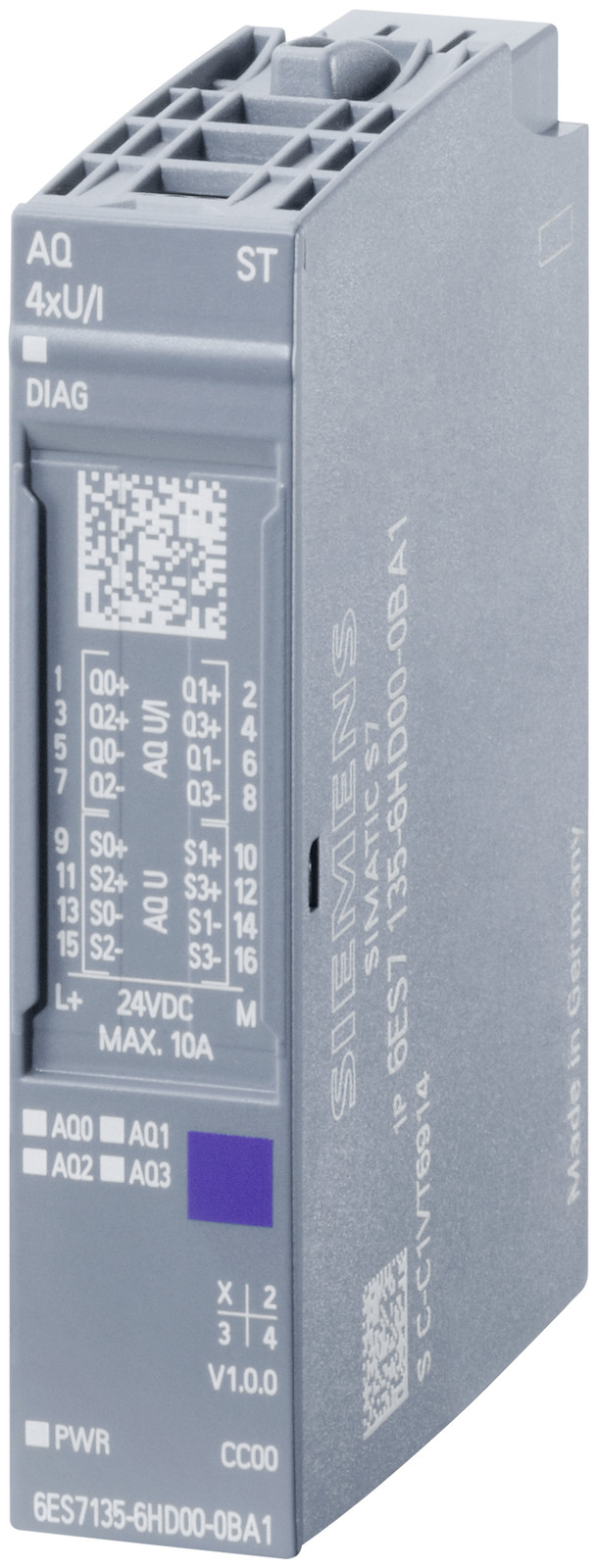 Siemens SIMATIC ET 200SP Analoge uitgangsmodule AQ 4XU/I stationair 6ES71356HD000BA1