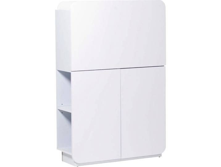 Sekretär JAHNKE CU-CULTURE MC, Schreibtisch , weiss (hochglanz, weiß, weiß), B:79,5cm H:119cm T:27,8cm, Sekretäre, Sekretär, zeitlos, integrierbar in jeden Wohnraum; Masse 79,5x27,8x119 cm