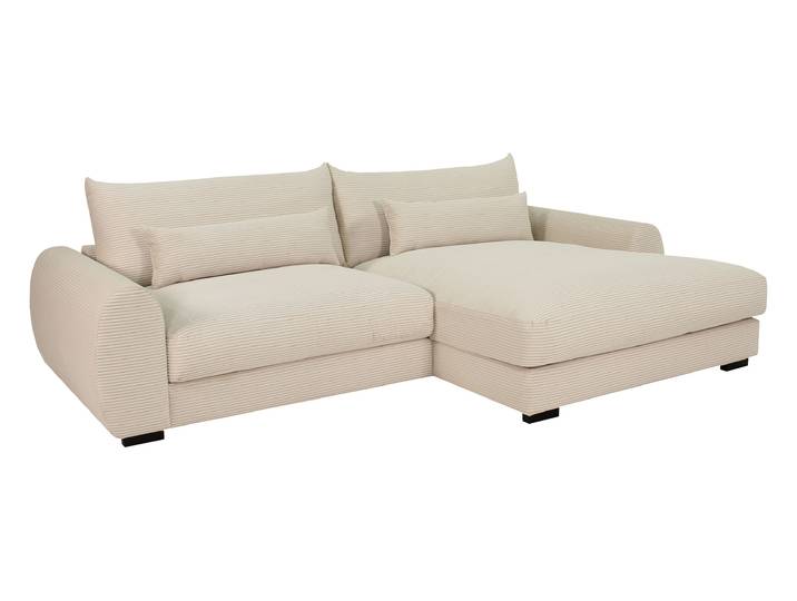 Ecksofa creme Cord 265 x 180 cm OT rechts - MARK