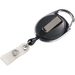 Ausweisjojo mit Clip schwarz, ABS-Kunststoff, Metall