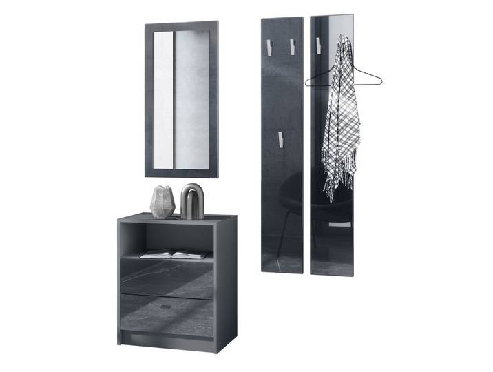 GARDEROBE Pino Schwarz Hochglanz