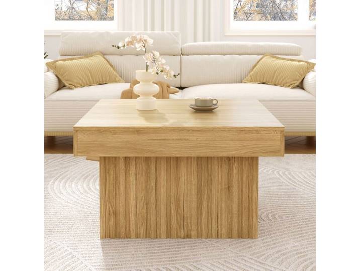 Table basse design en bois - LEMONBEST - PB - Carré - MDF & panneaux de particules - 79x79x46cm