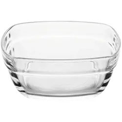 Duralex 6 x Schale, Müslischale, Hartglas, transparent, eckig, Höhe:4.6cm