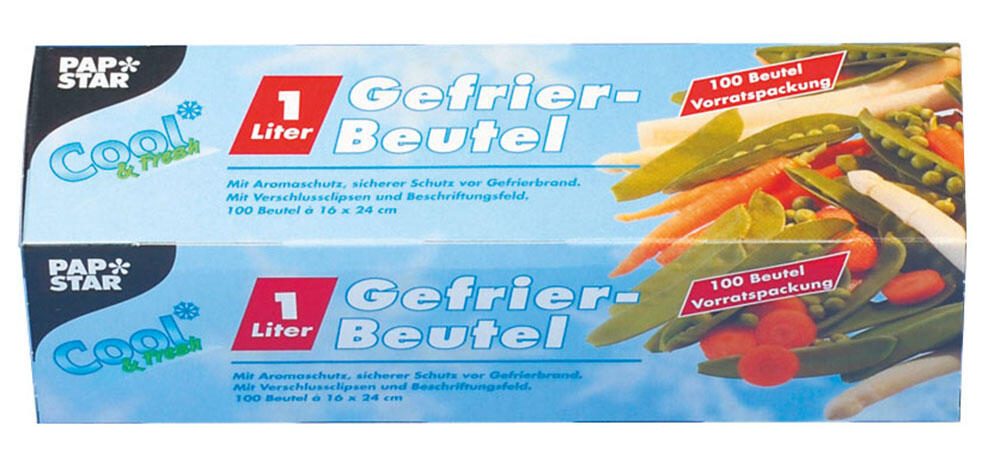 STARPAK PAPSTAR Gefrierbeutel 14157 transparent 1,0 l
