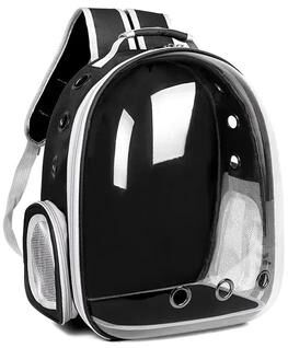 Uplifted Finds Space Capsule Transparent Breathable Pet Carrier Backpack black