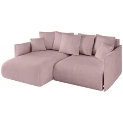 ECKSOFA Ottomane links ONESK-L 216x177x72 Rosa Cord