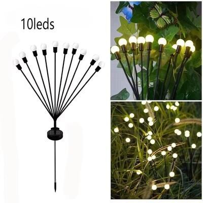Inspired Finds Solar Firefly Garden Lights Swaying Waterproof LED Landscape Decor 10leds 2pc