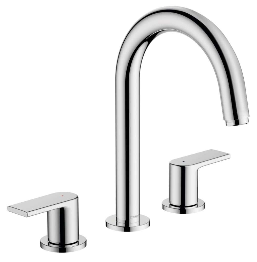 3-Loch Waschtischarmatur mit Zugstange, Chrom, ComfortZone 150