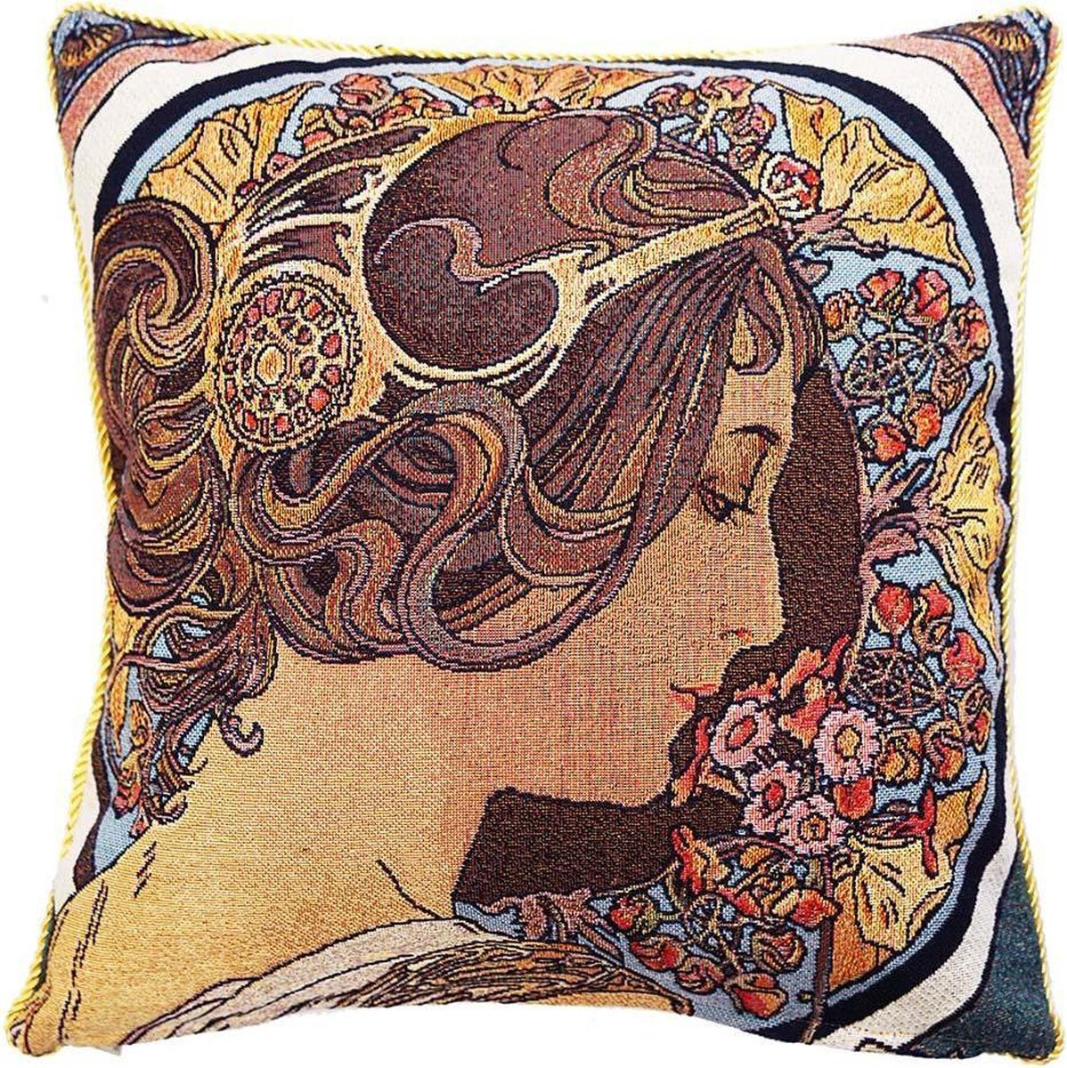 Signare Kunst kussenhoes luxe gobelinstof Primrose Alphonse Mucha