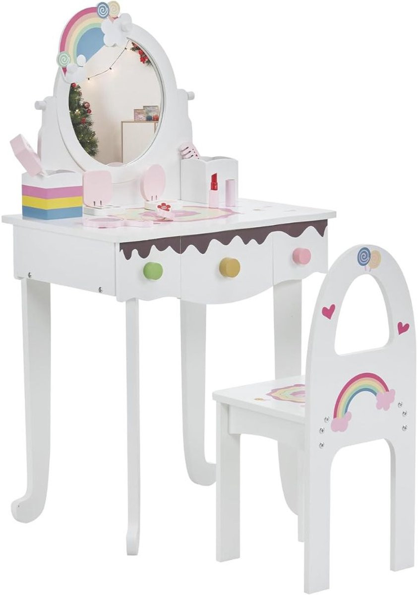 CRLYN Kaptafel voor kinderen - Make-uptafel voor meisjes