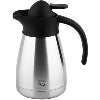 Isolierflasche CS KOCH-SYSTEME "COTTBUS, 0,5 l, doppelwandiger Edelstahl rostfrei", silber (silberfarben), H:19cm, Edelstahl, Kunststoff, Trinkflaschen, Isolierflasche, auslaufsicher