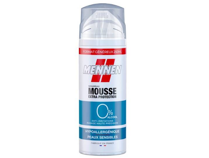 MENNEN Mousse à Raser Extra Protection Hypoallergénique et Peaux Sensibles 0% Alcool 250ml