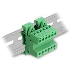 DELOCK Terminalblock Set f. Hutschiene 6Pin Rastermaß 5,08mm