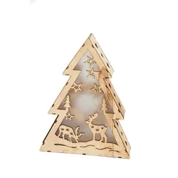 Hölzerner Weihnachtsbaum LED Weihnachtsdeko Holzdekoration Weihnachtsbeleuchtung