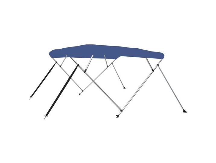 Auvent bimini à 4 arceaux bleu 243x180x137 cm, pare-soleil de toit haut adapté aux bateaux, durable et résistant aux fissures