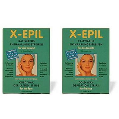 X-Epil Kaltwachsstreifen f.d.Gesicht 2x 2x12 St Streifen