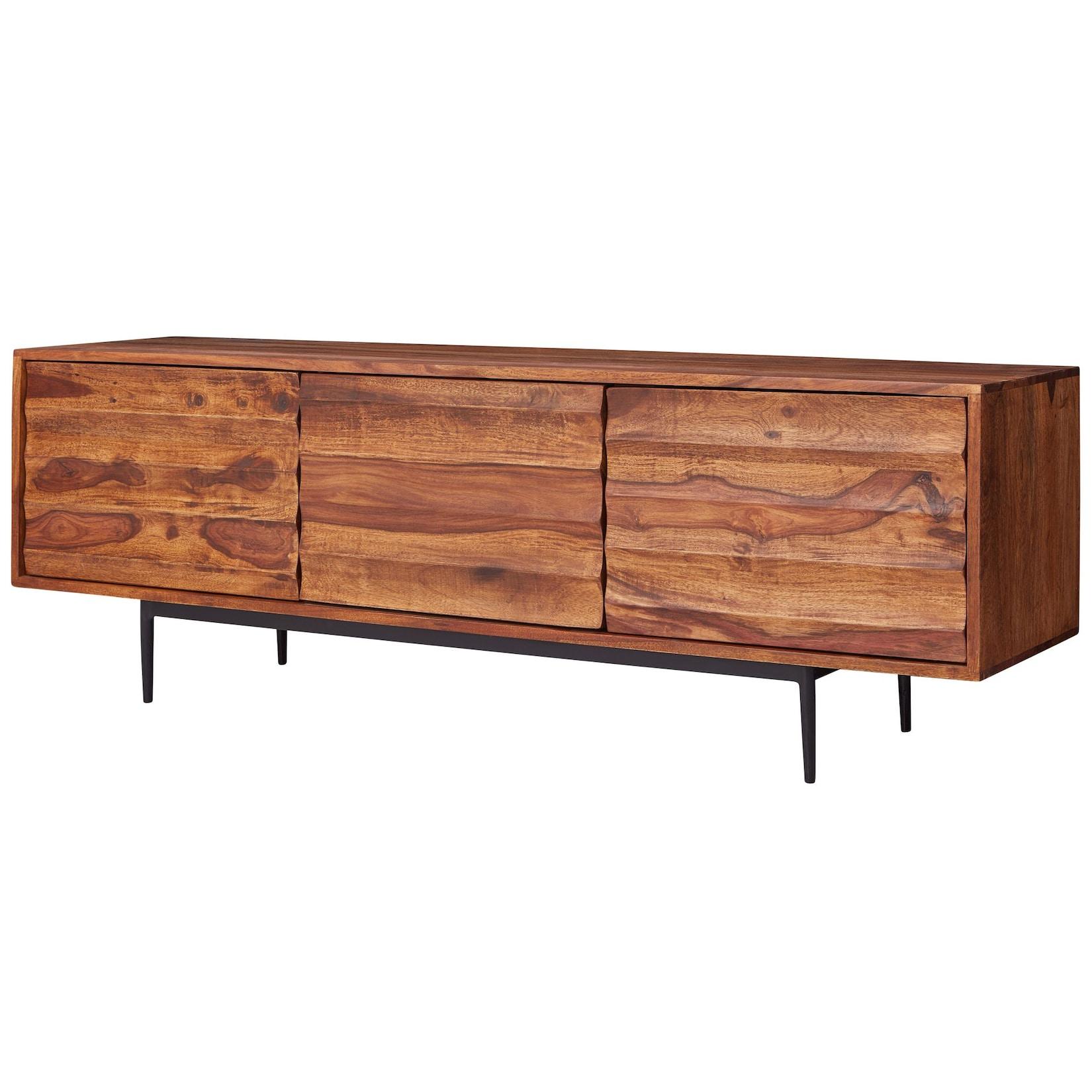 KADIMA DESIGN Industrial-Stil TV Lowboard, Massivholz und Metall, für TVs bis 55 Zoll, Handgefertigt.