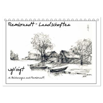 Rembrandt Landschaften wgVoigt (Tischkalender 2026 DIN A5 quer), CALVENDO Monatskalender
