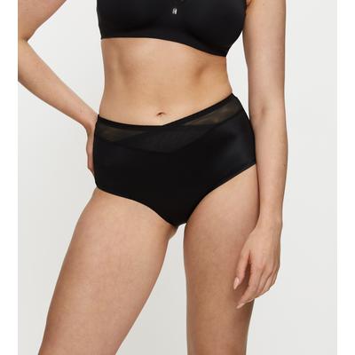 Shapingslip TRIUMPH "True Shape Sensation", Damen, Gr. 48, schwarz, Jersey, Obermaterial: 56% Polyamid, 39% Elasthan, 5% Polyester, Unterhosen, Mesh-Einsätze, Stretch-Tüll, Wickel-Optik