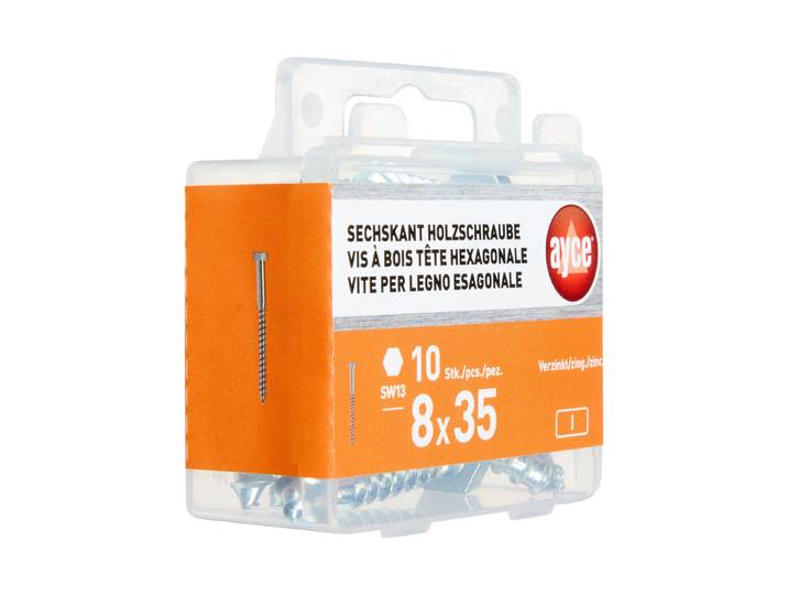 Ayce Sechskant-Holzschraube Verzinkt 8 × 35 mm