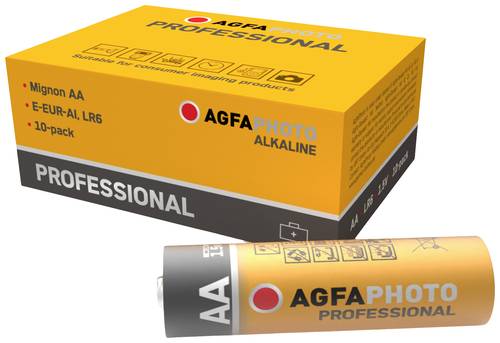 AgfaPhoto Professional Mignon (AA)-Batterie Alkali-Mangan 1.5V 10St.