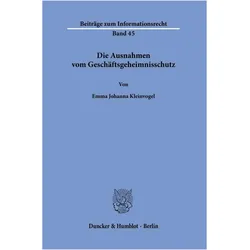 Kleinvogel:Die Ausnahmen vom Geschäftsg, Fachbücher von Emma Johanna Kleinvogel