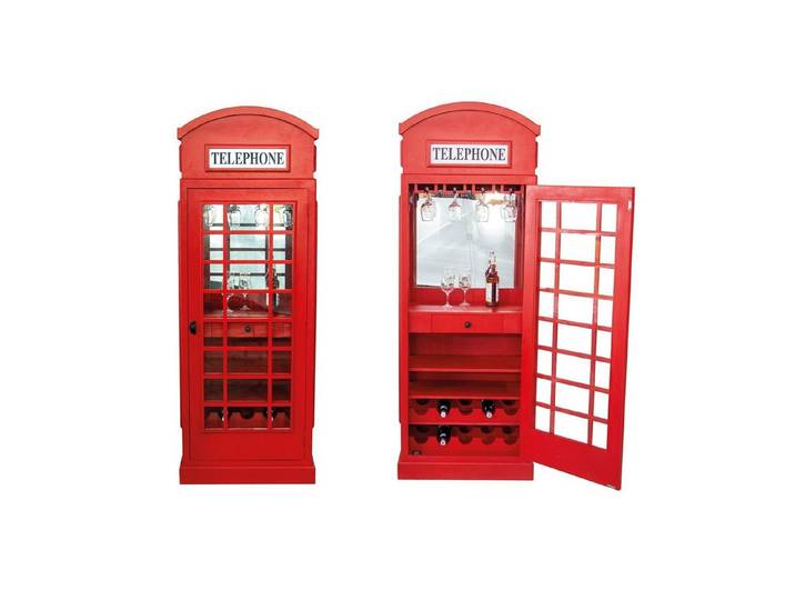 GILDE Weinregal GILDE Weinregal Telefonzelle - rot - H. 200cm x B. 78cm
